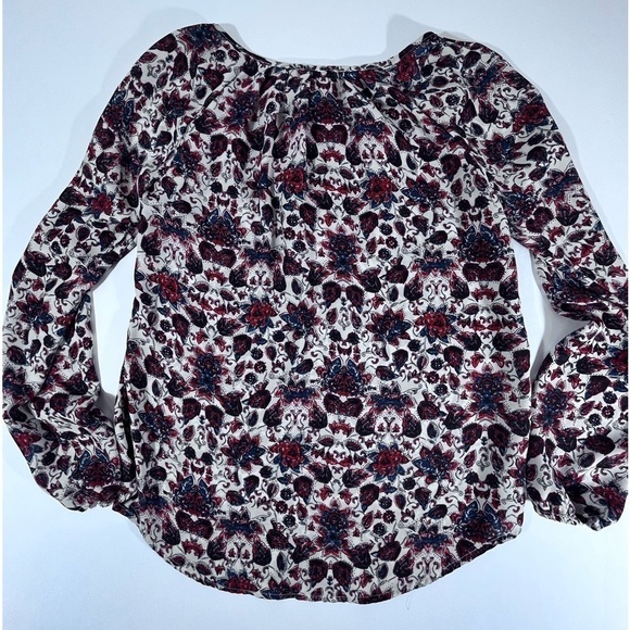 STOOSH Floral Cottagecore Blouse Peasant Boho Keyhole Tie Sz Small - Picture 7 of 10